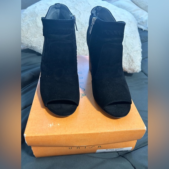 Black Suede Booties - Picture 1 of 4